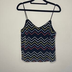 WAYF Women’s Black Chevron Embroidered Camisole Tank Top - Size S